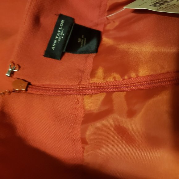 New Orange Ann Taylor Skirt pleated front size 18 - Picture 7 of 15